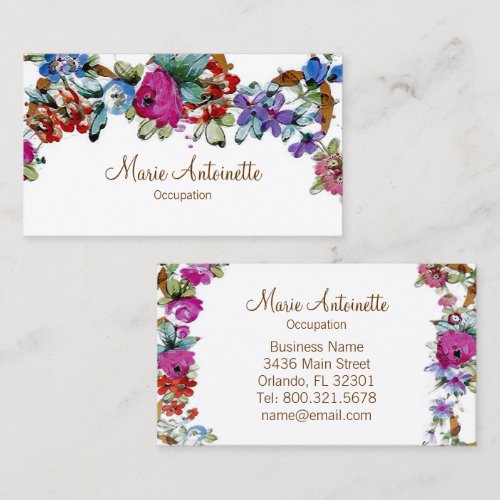 Marie Antoinette in Flowers ~ Business Card