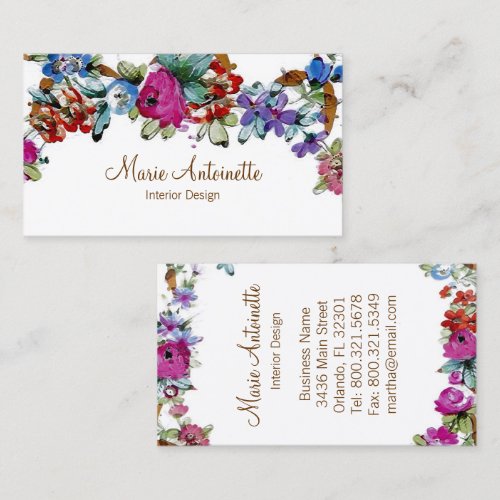 Marie Antoinette in Flowers ~ Business Card