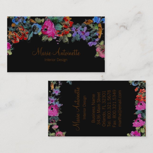 Marie Antoinette in Flowers ~ Business Cards (Front/Back)