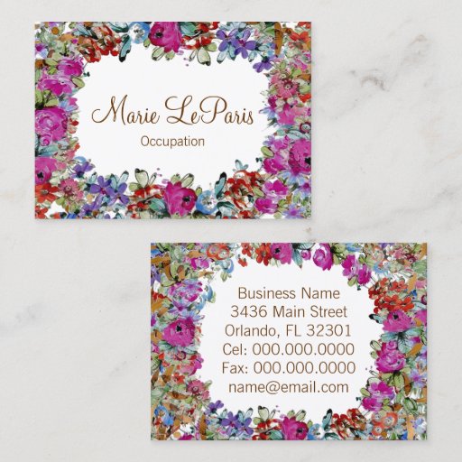 Customizable Marie Antoinette in Flowers ~ Business Card