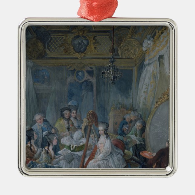 Marie Antoinette  in her chamber at Versailles Metal Ornament (Front)