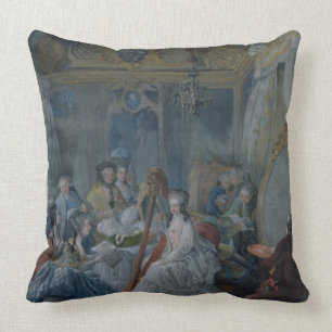 Marie Antoinette in her chamber at Versailles Throw Pillow