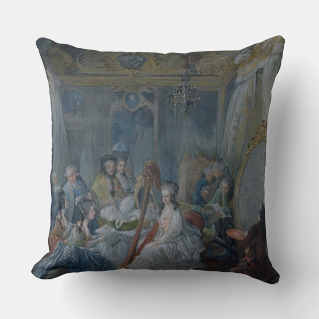 Marie Antoinette  in her chamber at Versailles Throw Pillow (Front)