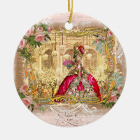 Marie Antoinette in Pink Christmas Ornament