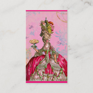 Marie Antoinette in Pink with Peacock Business Card