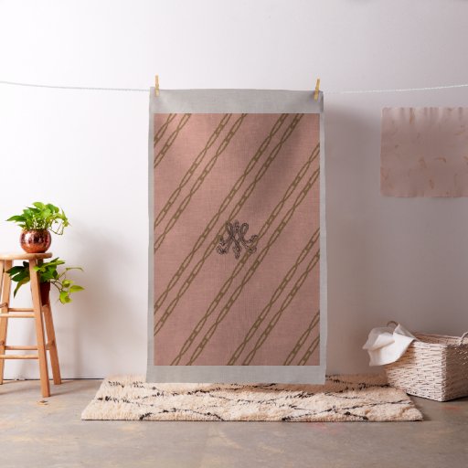 Marie Antoinette initial monogram upholstery linen Fabric