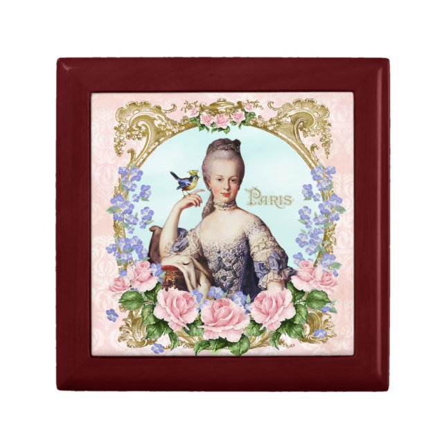 Marie Antoinette Jewelery Box Pink Damask Antonia (Front)