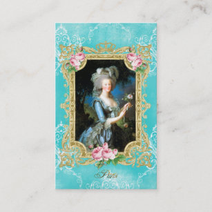 Marie Antoinette Le Brun Blue Damask Woven Card