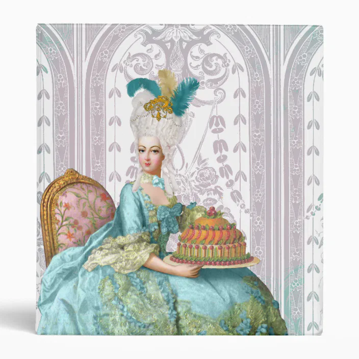 Vintage Marie Antoinette let them eat cake stationery set 8  with organza bag 