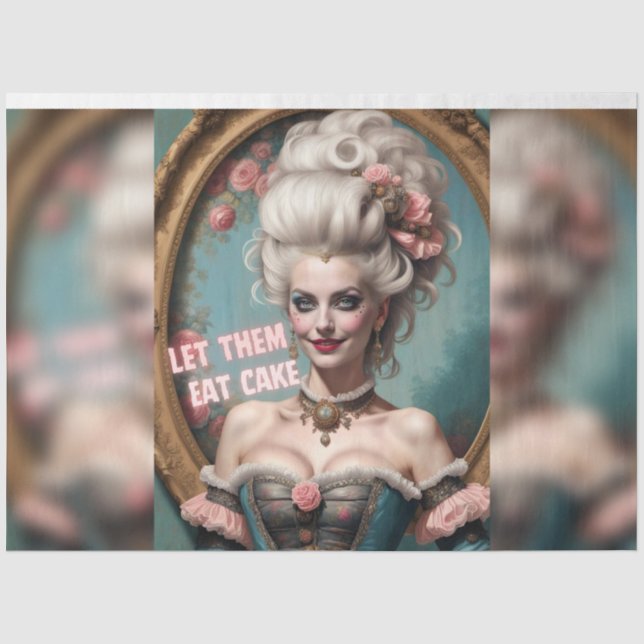 Marie Antoinette Let Them Eat Cake Decoupage  Tissue Paper (Front)