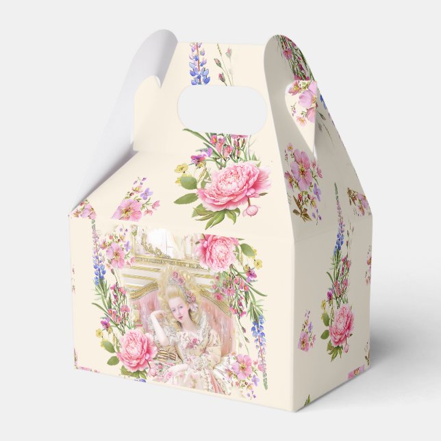 Marie Antoinette let them eat cake favor box (Front Side)