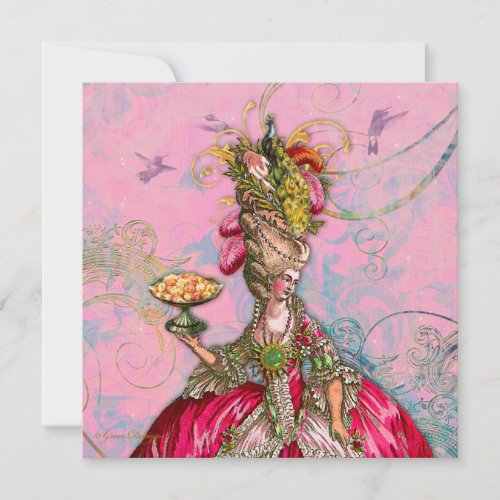 Marie Antoinette Let them Eat Cake Custom Invitation