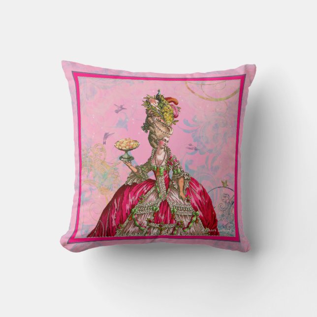 Marie Antoinette Let Them Eat Cake Throw Pillow (Front)