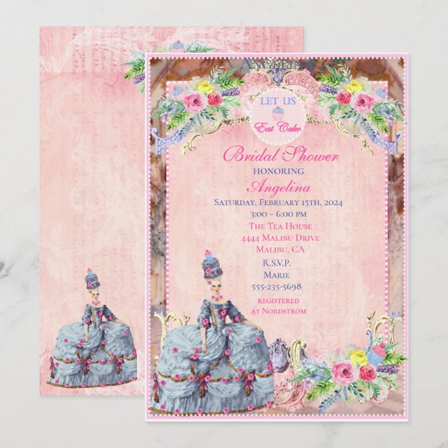 Marie Antoinette~Let Us Eat Cake Invitation (Front/Back)