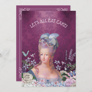 Marie Antoinette Lets Eat Cake Birthday Invitation