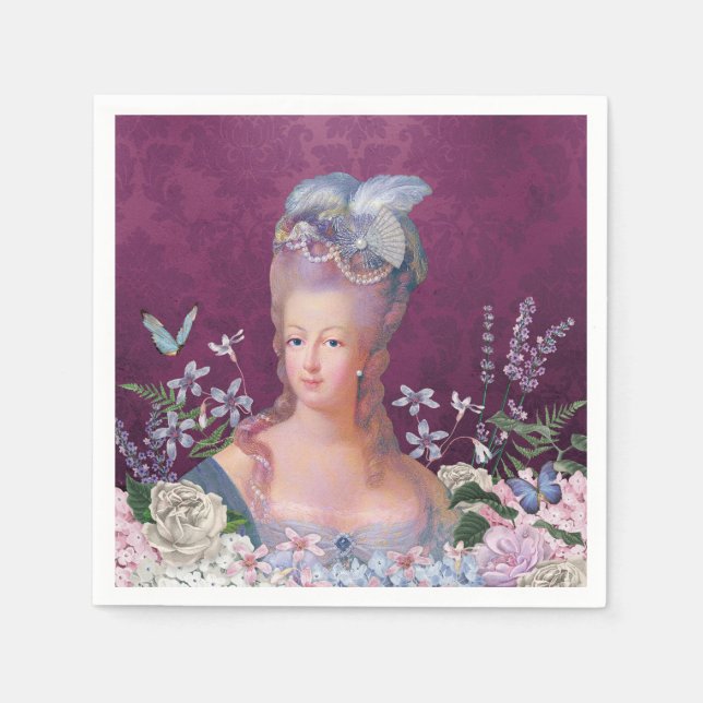 Marie Antoinette Lets Eat Cake Birthday Napkins (Front)