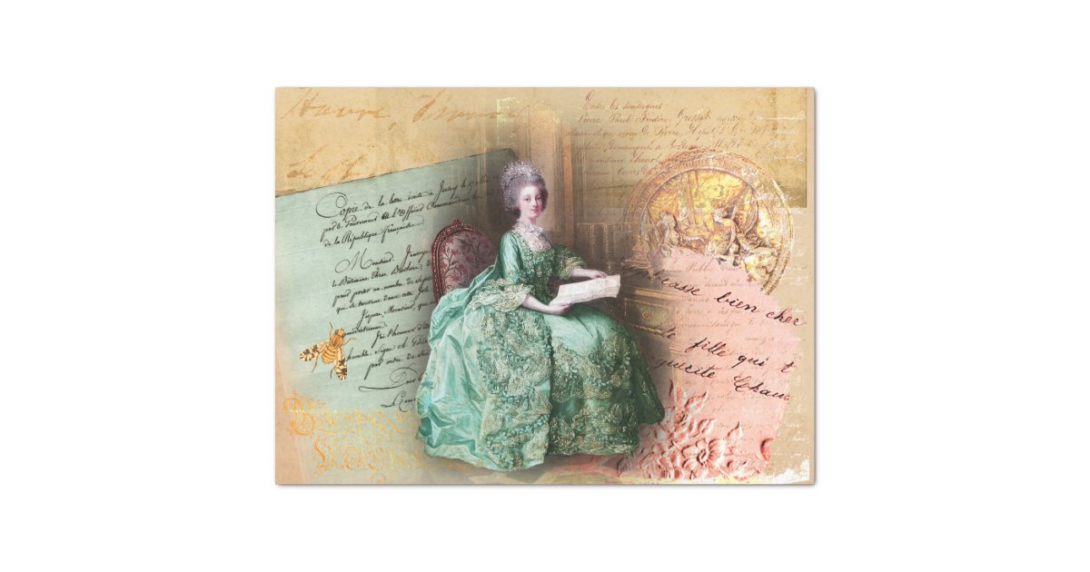 Marie Antoinette Letters Wax Seal Tissue Paper | Zazzle