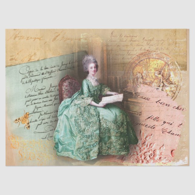 Marie Antoinette Letters Wax Seal Tissue Paper (Front)