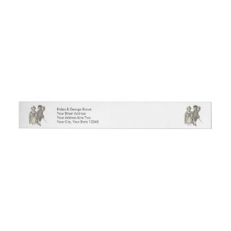 Marie Antoinette Louis XVI Romantic Couple Wrap Around Address Label