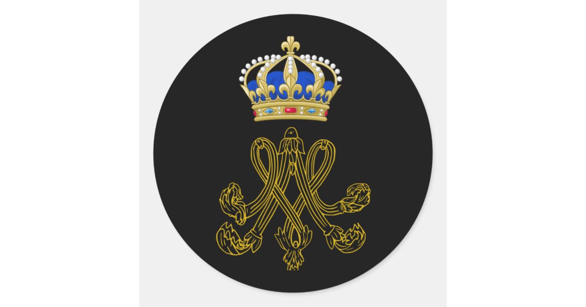 Marie Antoinette Monogram Classic Round Sticker | Zazzle.com