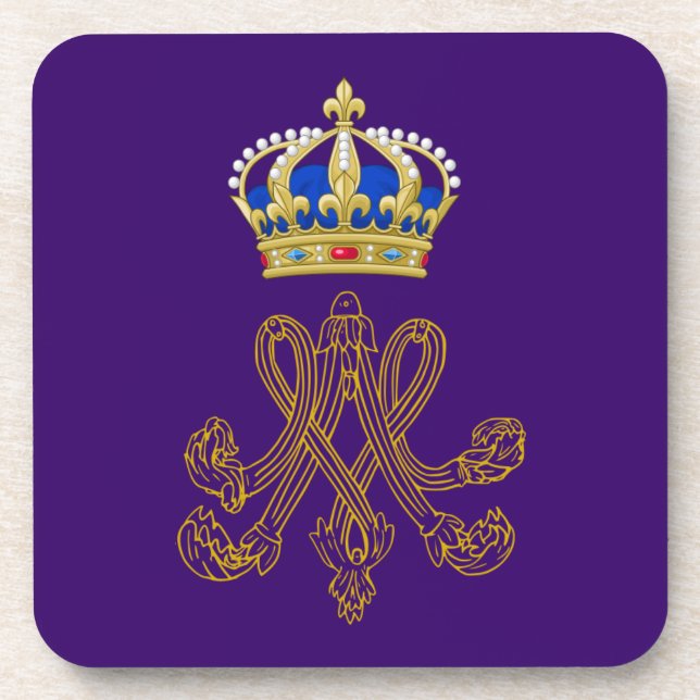 Marie Antoinette Monogram Drink Coaster (Front)
