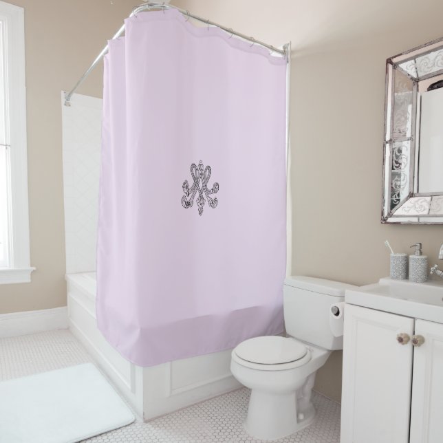 Marie Antoinette Monogram Monogram initial pastel Shower Curtain (In Situ)