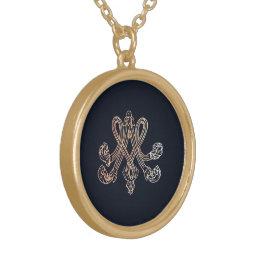 Marie Antoinette - Monogram - Royal Monogram Gold Plated Necklace