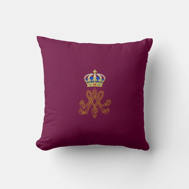 Marie Antoinette Monogram Throw Pillow (Front)