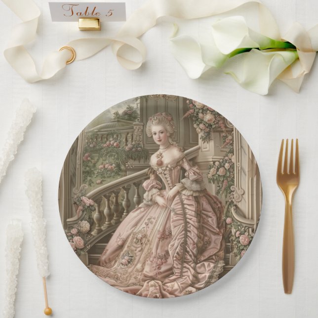 Marie Antoinette Paper Plate (Wedding)