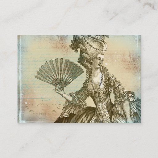 Customizable Marie Antoinette Parchment Business Cards