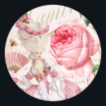 Marie Antoinette,Paris,shabby,rose,stickers Classic Round Sticker<br><div class="desc">Marie Antoinette, Paris, shabby, rose, stickers</div>