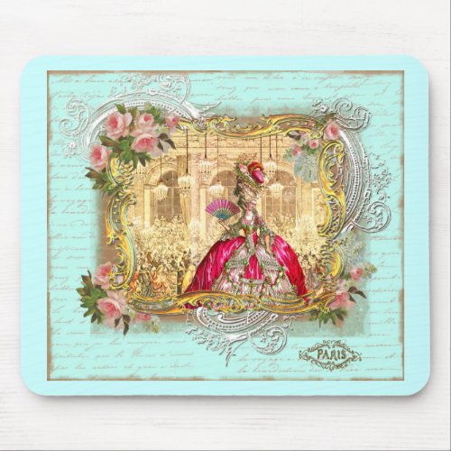 Marie Antoinette Party at Versailles in Aqua Mouse Pad
