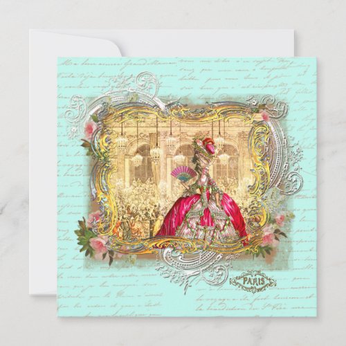 Marie Antoinette Party at Versailles Stationery Custom Announcement