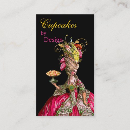 Marie Antoinette peacock and cake Business Cards