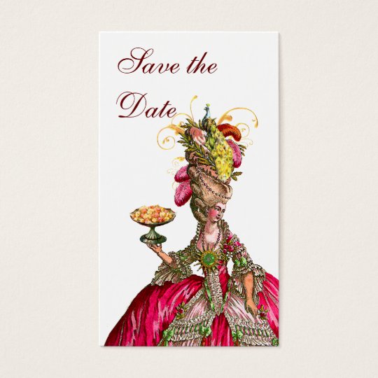 Marie Antoinette peacock and cake Business Card
