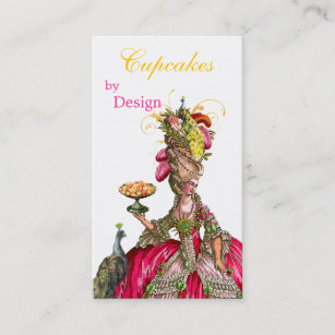 Marie Antoinette peacock and cake Business Card