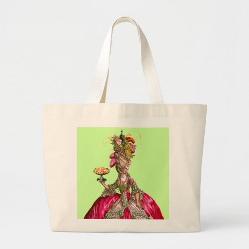 Marie Antoinette Peacock Cake Large Tote Bag