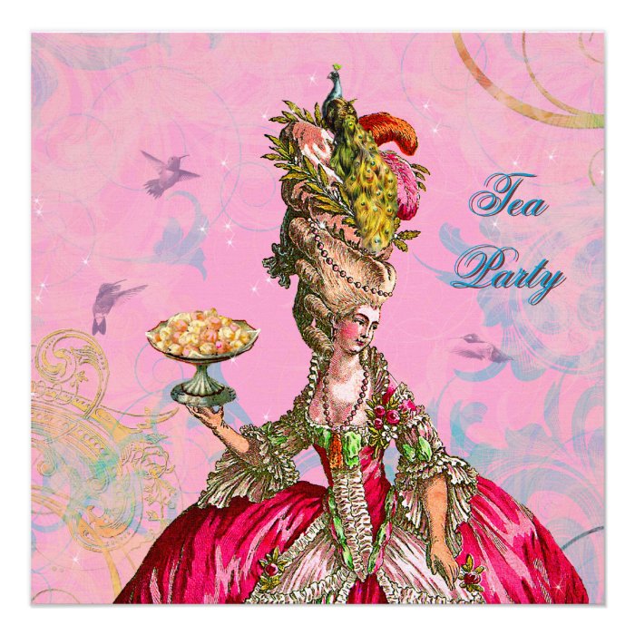 Marie Antoinette & Peacock Custom Invitation