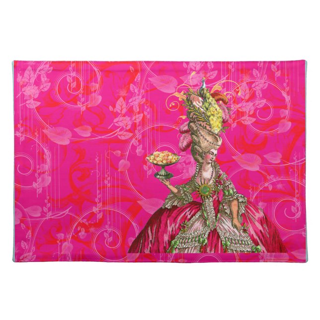 Marie Antoinette & Peacock Hot Pink Placemat (Front)