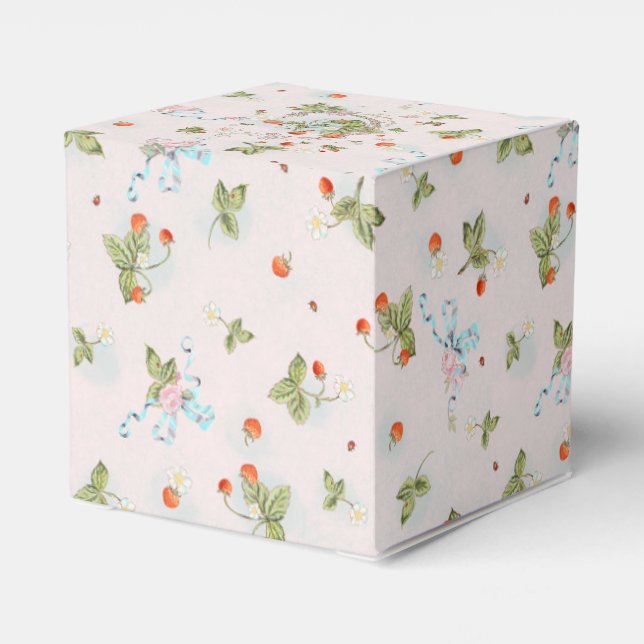 Marie Antoinette Petite Strawberry Pink Favor Box (Back Side)