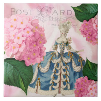 Marie Antoinette Pink Hydrangea Ceramic Tile