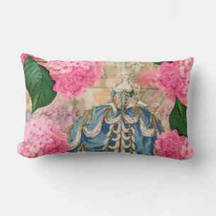 Marie Antoinette Pink Hydrangeas Lumbar Pillow
