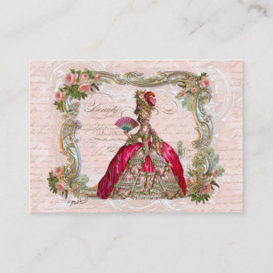 Marie Antoinette & Pink Roses Business Card