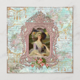 Marie Antoinette & Pink Roses Invitation