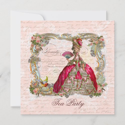 Marie Antoinette &amp; Pink Roses Custom Invitations