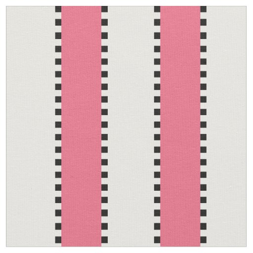 Marie Antoinette Pink Stripe with Black Checks Fabric