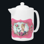 Marie Antoinette Pompadour Pink Rose pot Teapot<br><div class="desc">Marie Antoinette Pompadour Pink Rose pot Teapot</div>