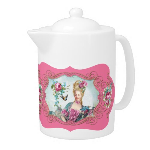 Marie Antoinette Pompadour Pink Rose pot Teapot