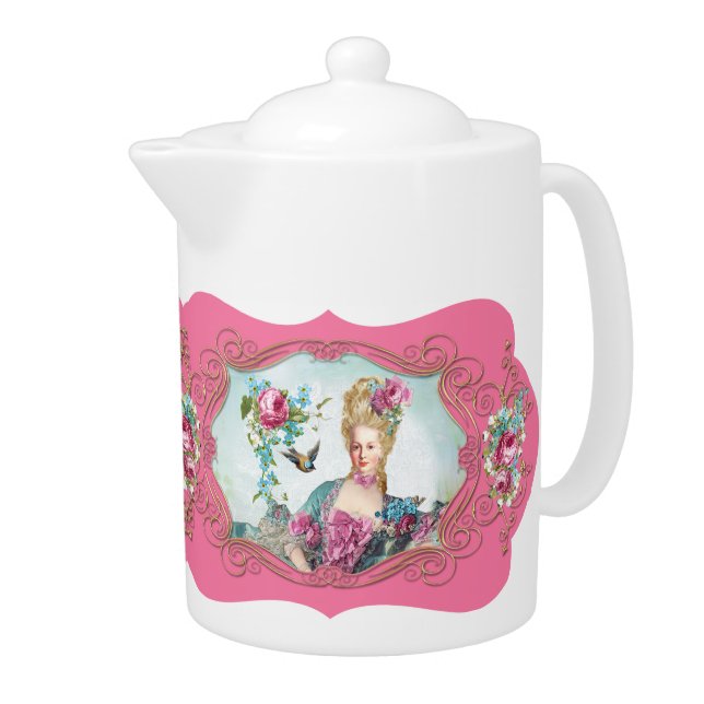 Marie Antoinette Pompadour Pink Rose pot Teapot (Right)
