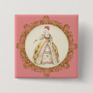 Marie Antoinette Poodle Pinback Button